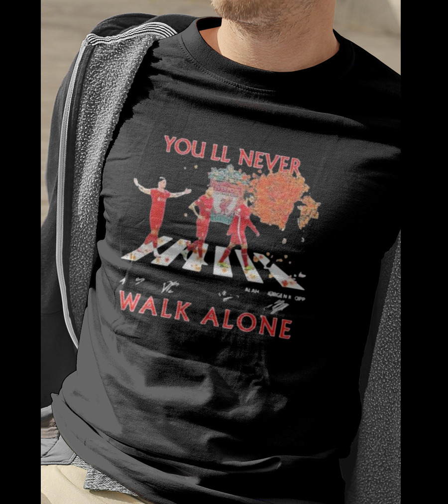 Liverpool FC You'll Never Walk Alone Abbey Road Jurgen Klopp T-Shirt