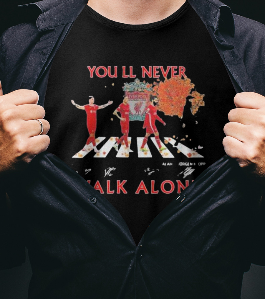 Liverpool FC You'll Never Walk Alone Abbey Road Jurgen Klopp T-Shirt