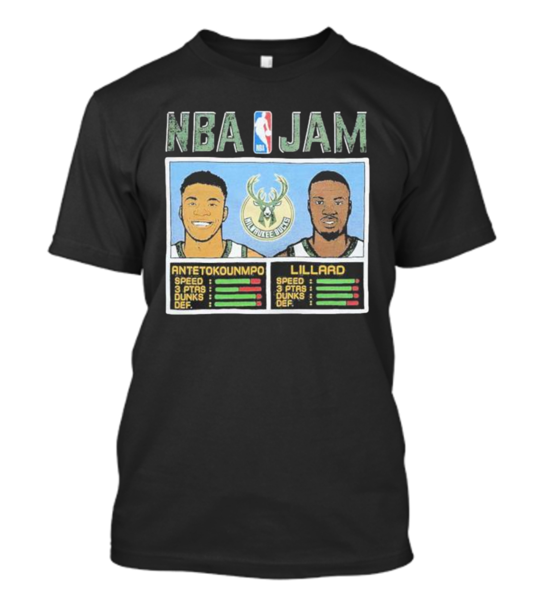NBA Jam Milwaukee Bucks Antetokounmpo Lillard T-Shirt