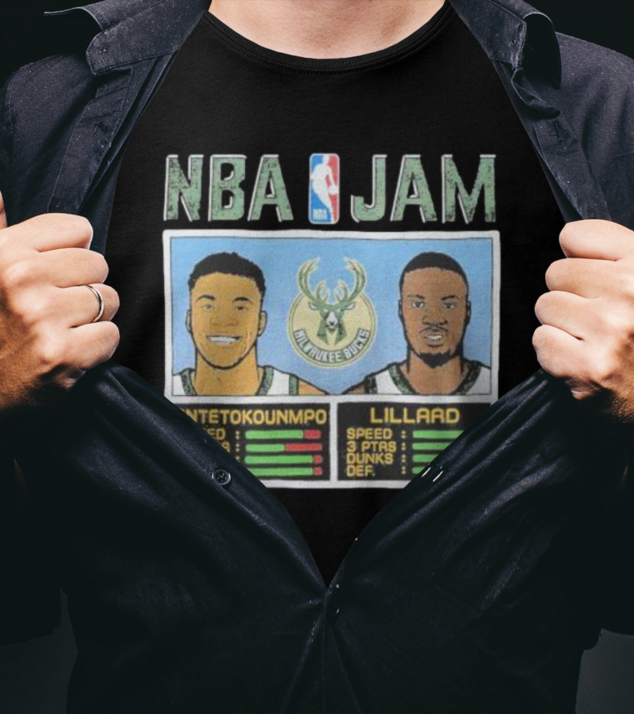 NBA Jam Milwaukee Bucks Antetokounmpo Lillard T-Shirt