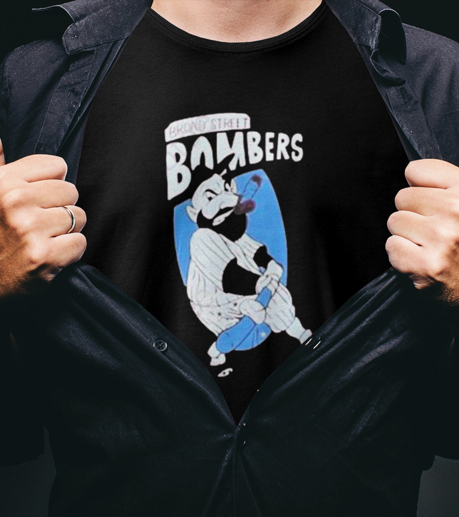 Phillies Marlins Playoff Broad Street Bombers Baseball Player With Bat And Beard T-Shirt