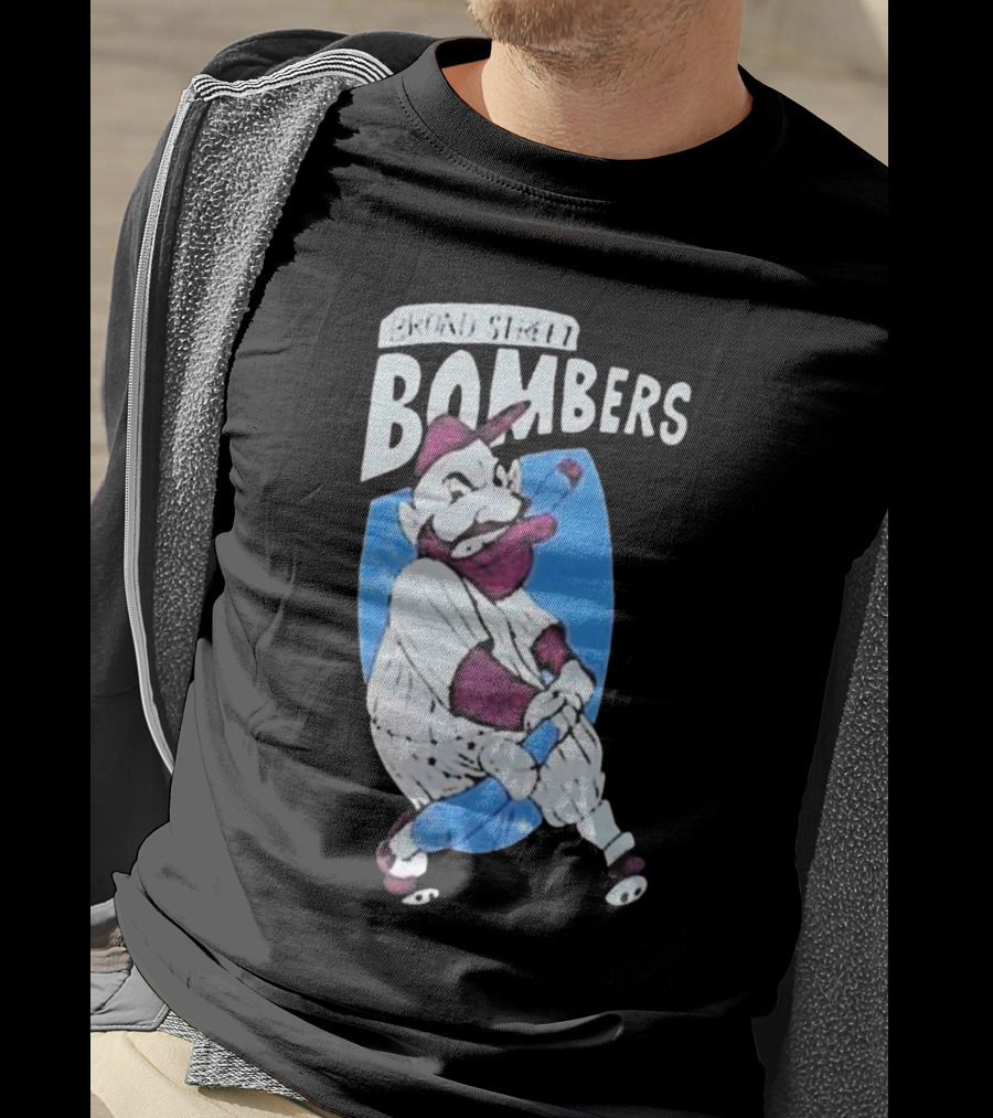 Broad Street Bombers Cartoon Baseball Character T-Shirt