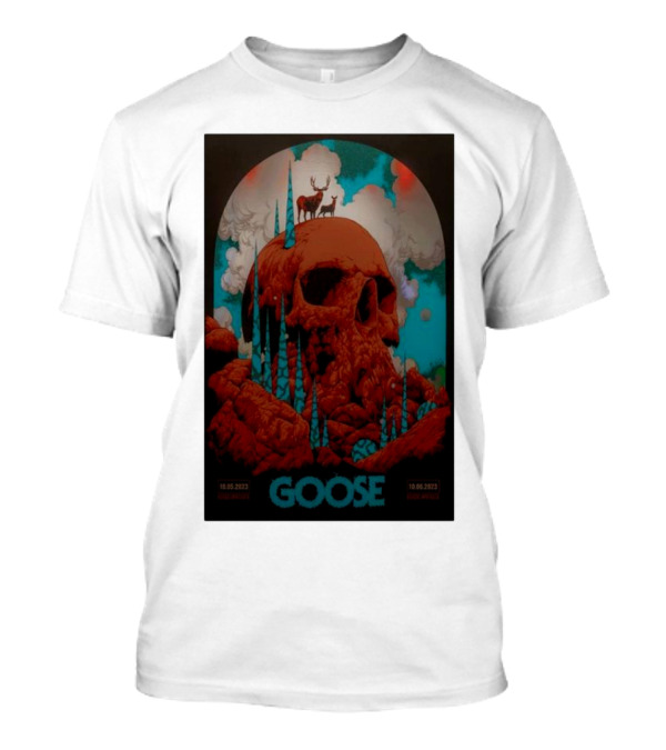 Goose 10.05.2023 10.06.2023 Skull Blue Red Clouds Deer T-Shirt