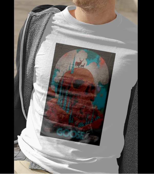 Goose 10.05.2023 10.06.2023 Skull Blue Red Clouds Deer T-Shirt