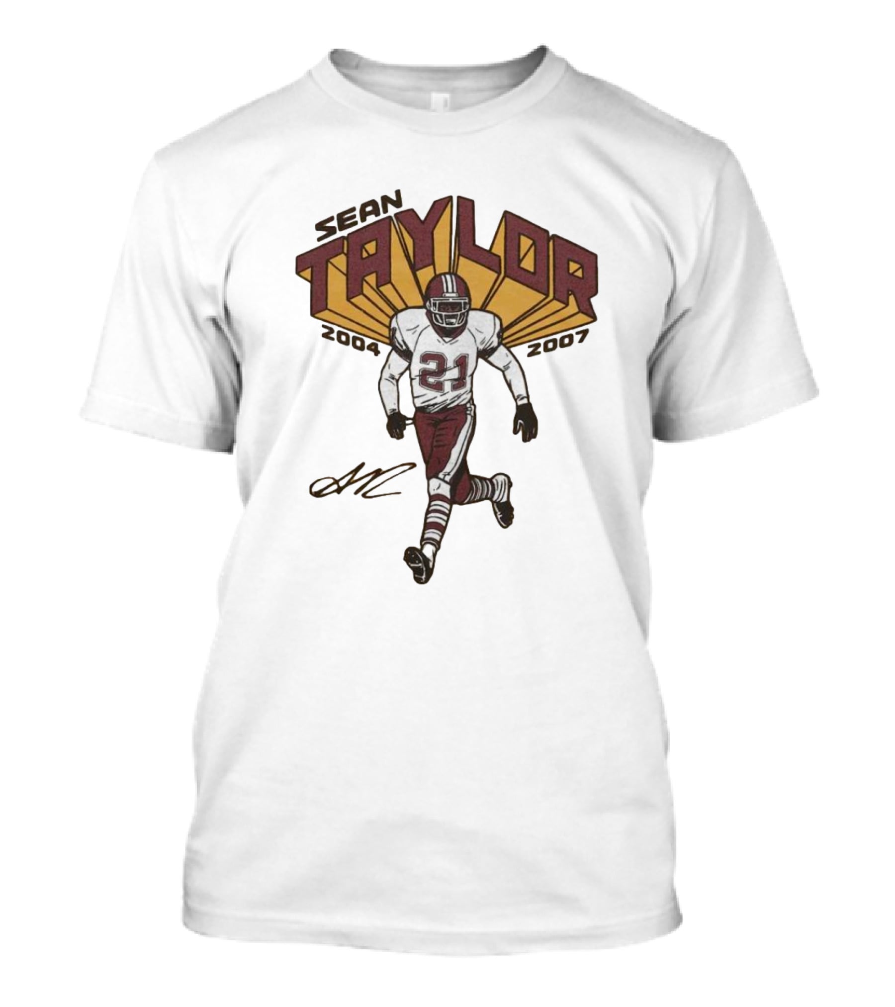 Sean Taylor 2004-2007 Washington 21 Signature T-Shirt
