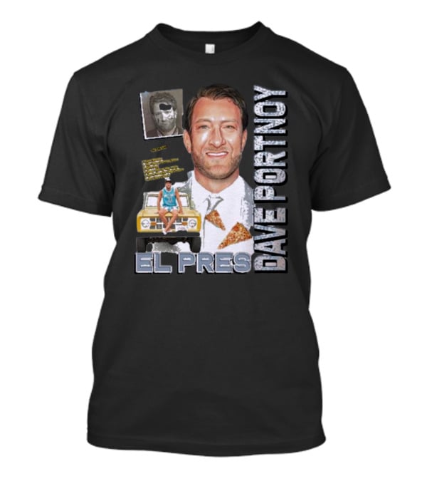 Dave Portnoy El Pres Pizza Car Collage T-Shirt