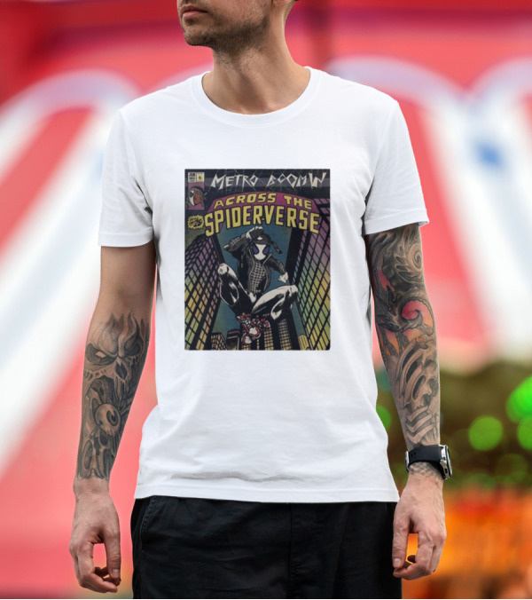 Premium T-Shirt: Metro Boomin Across the Spiderverse Comic Style Cover T-Shirt Metro Boomin Across the Spiderverse Comic Style Cover T-Shirt
