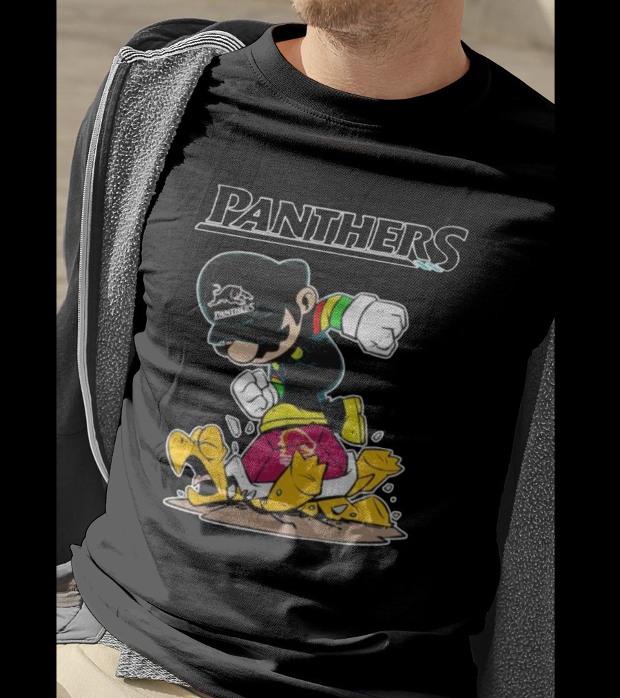 Panthers Mario Crushing Broncos Turtle Mashup T-Shirt