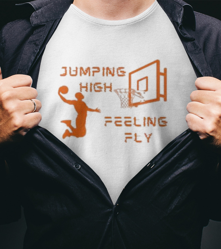Jumping High Feeling Fly Basketball Dunk Hoops T-Shirt