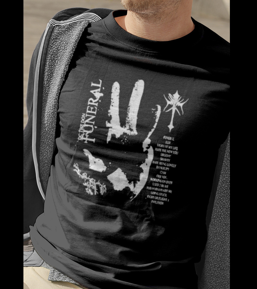 In Memory Of The Don Funeral: Handprint Cross And Words Of Reflection T-Shirt