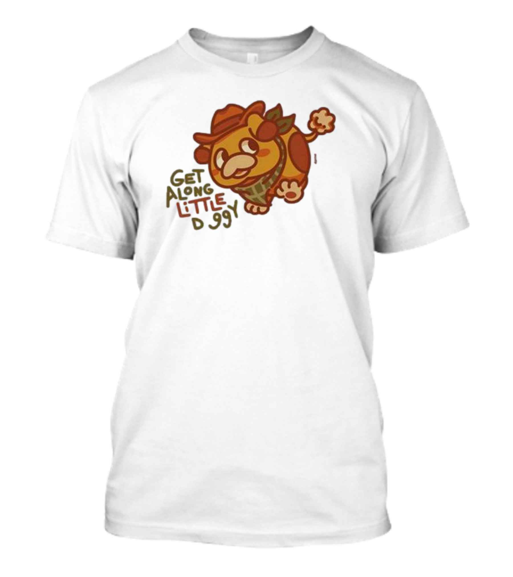 Get Along Little Doggy Cowboy Style Cartoon T-Shirt