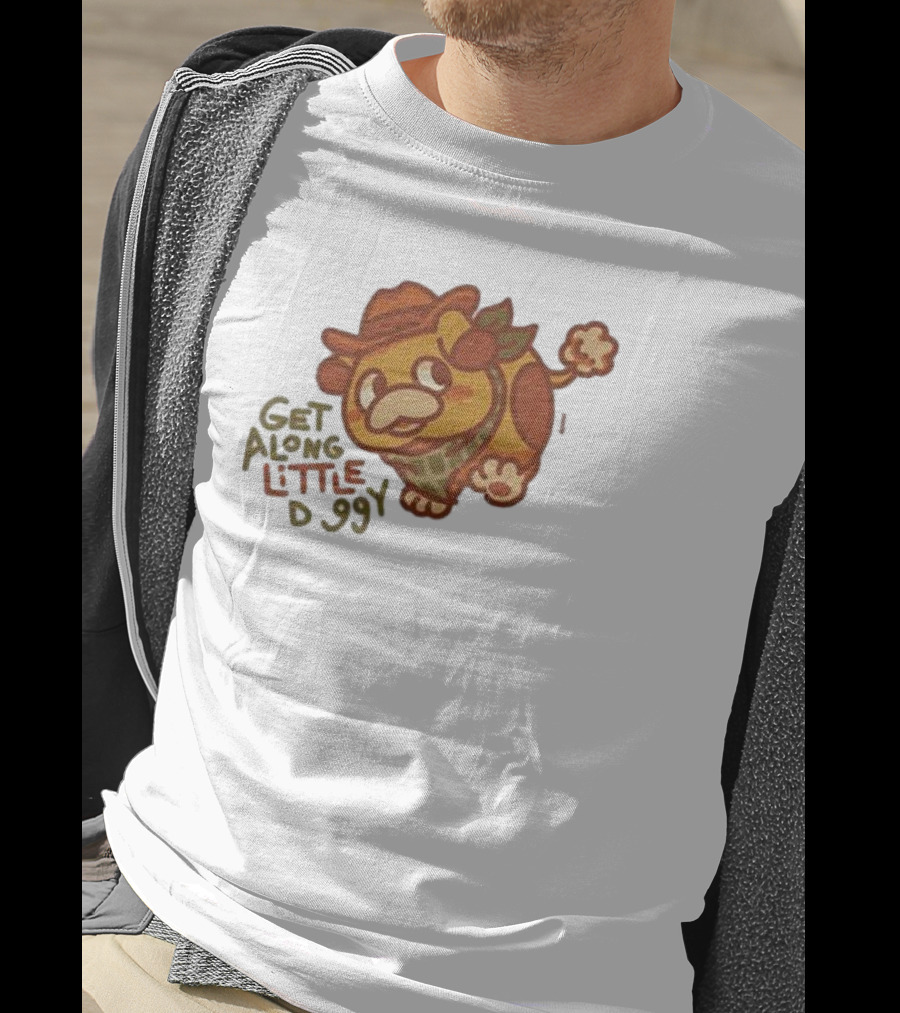 Get Along Little Doggy Cowboy Style Cartoon T-Shirt