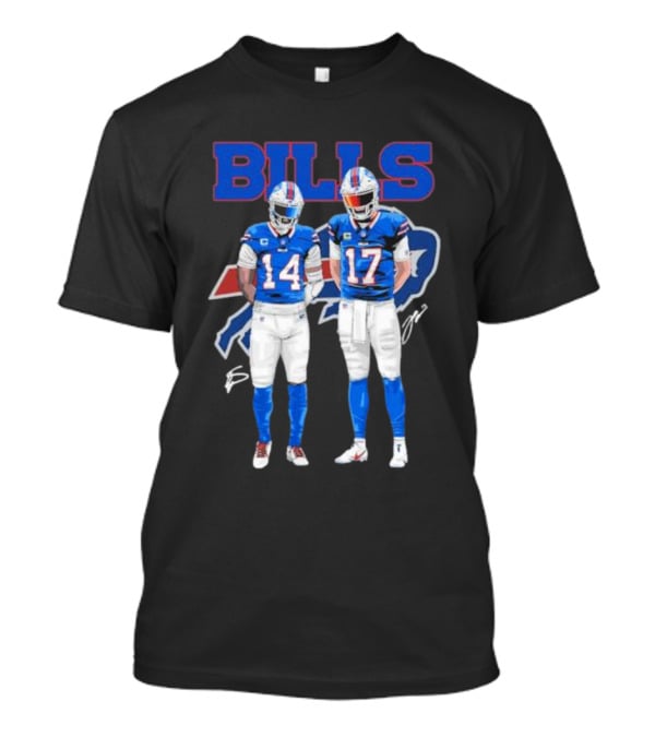 Buffalo Bills Stefon Diggs Josh Allen Bills Mafia Signature Logo 14 17 T-Shirt