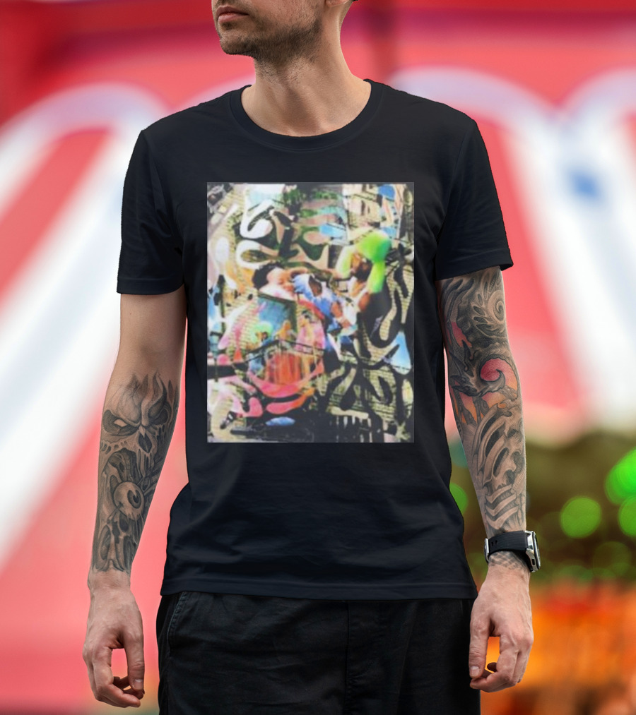 Riri and Rocky Ian Woods Merch Colorful Abstract Collage T-Shirt