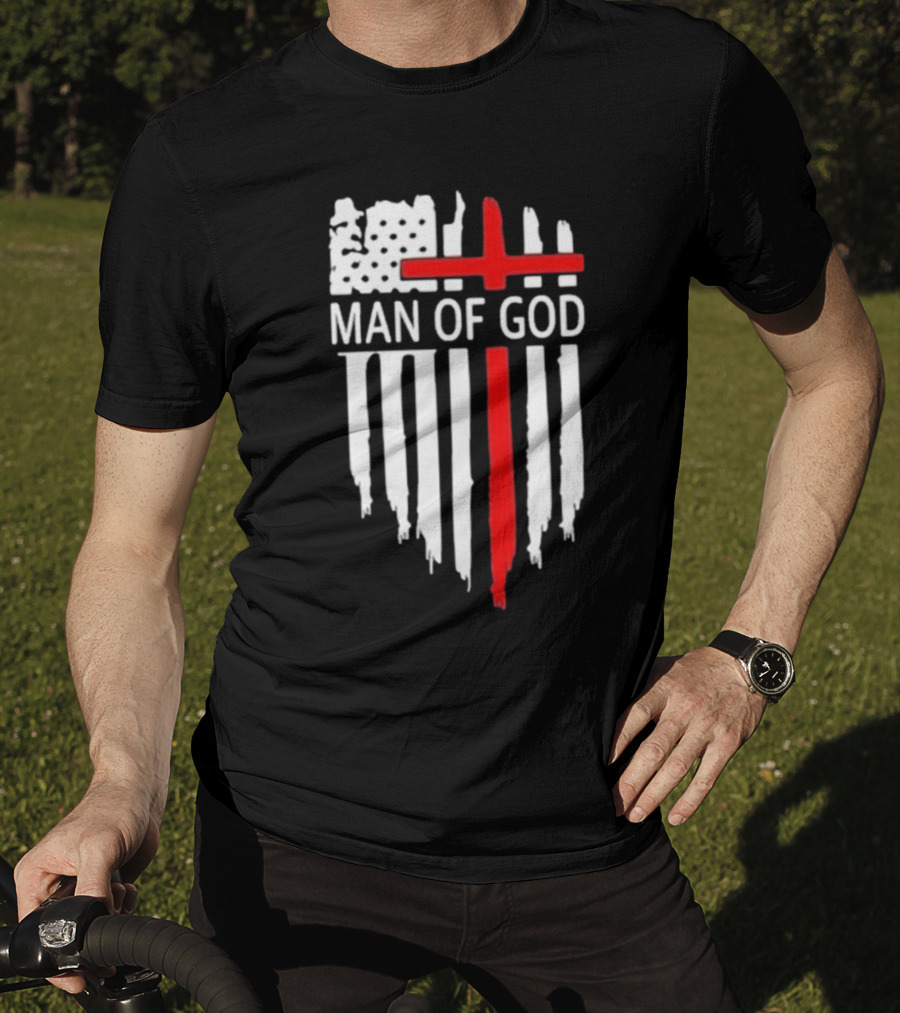 Man Of God American Flag Cross T-Shirt