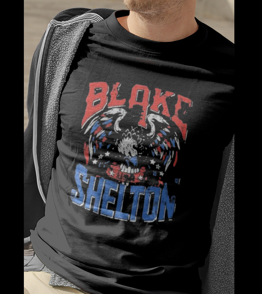 Blake Shelton USA Patriotic Black Eagle T-Shirt