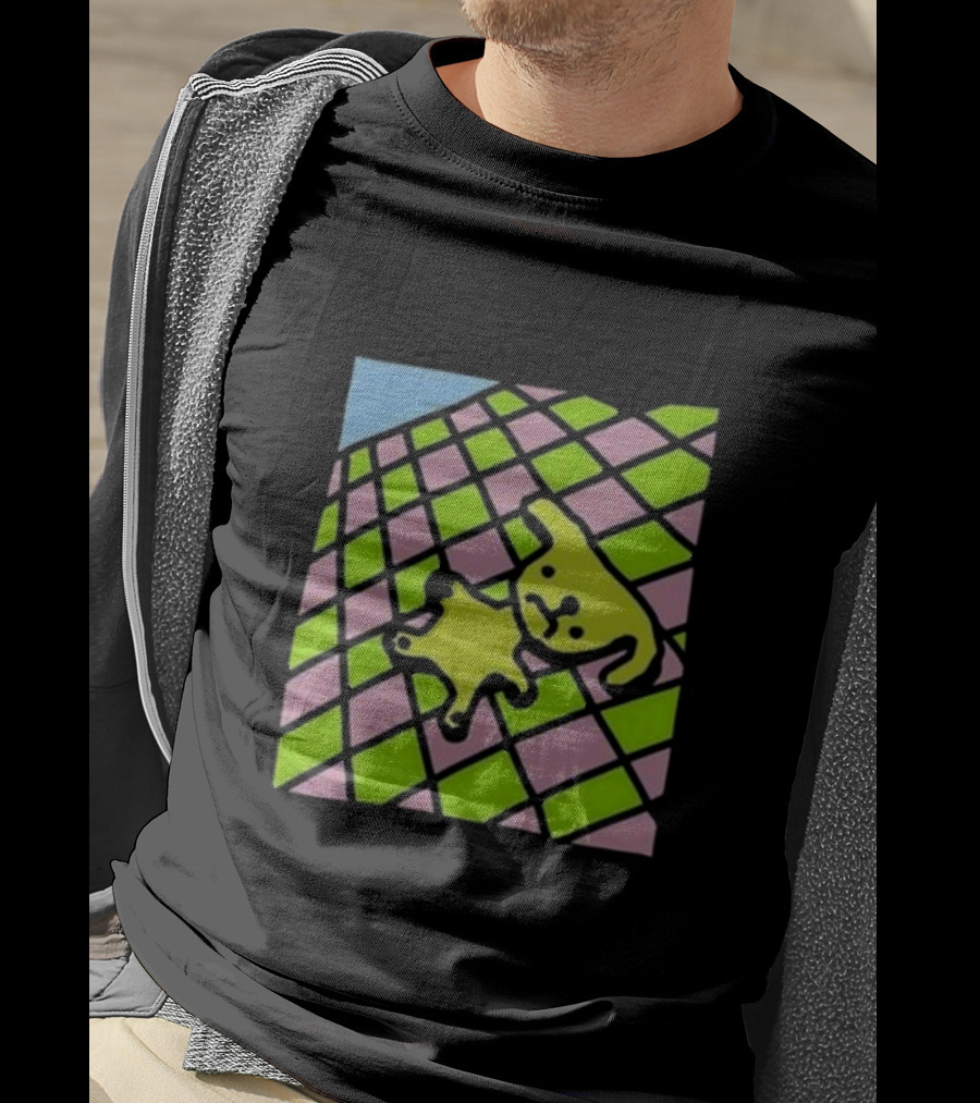 There's A Doggy On The Roof Checkerboard Zoe Bread T-Shirt