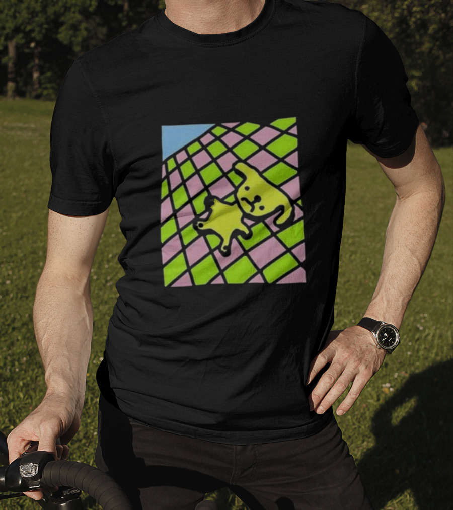 There's A Doggy On The Roof Checkerboard Zoe Bread T-Shirt