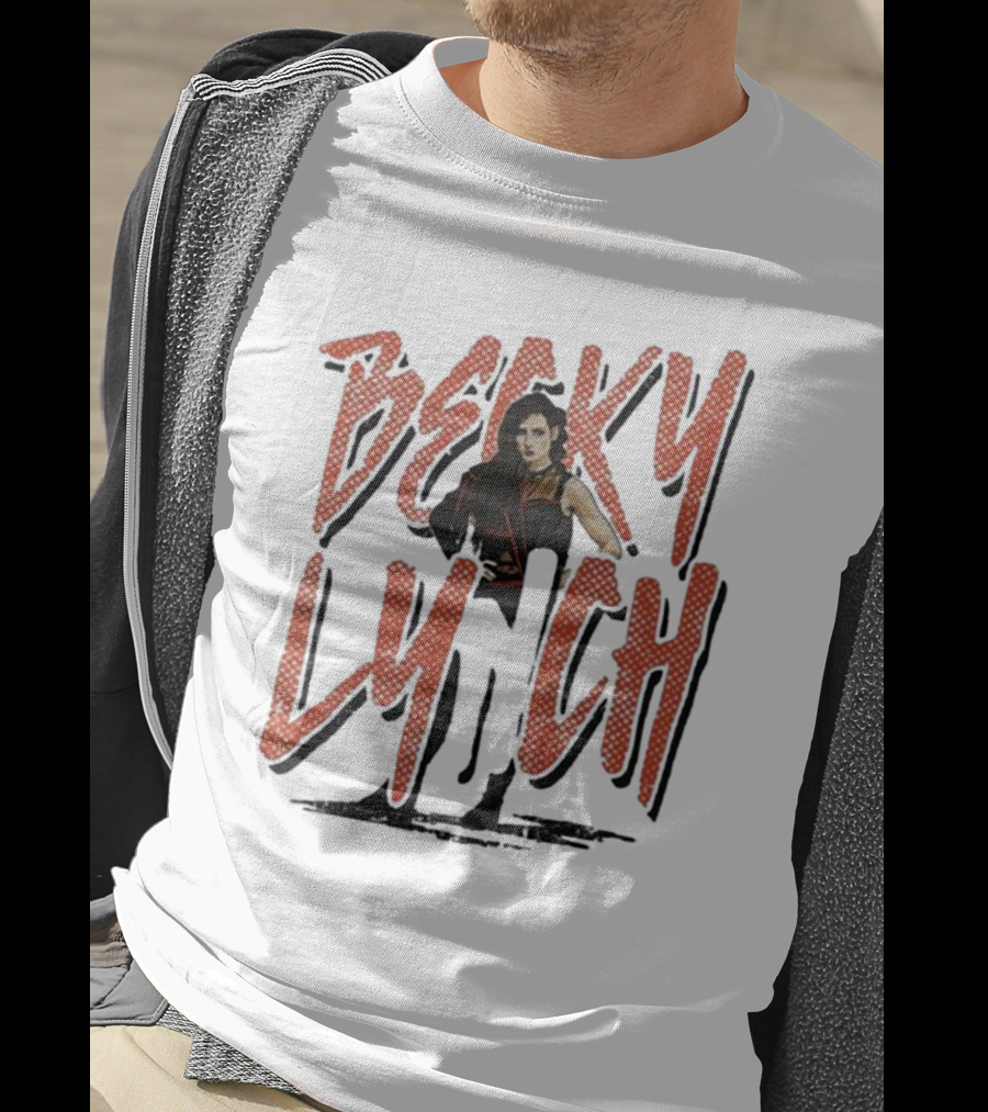 Becky Lynch Heather Gray Name Rough Text With Image T-Shirt