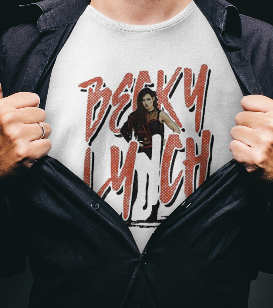 Becky Lynch Heather Gray Name Rough Text With Image T-Shirt