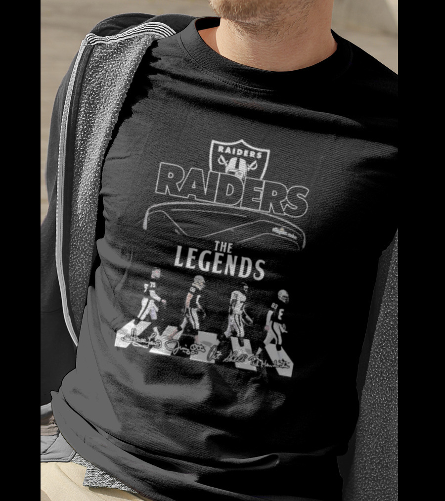 Raiders Legends Walking With Signatures And Iconic Players T-Shirt
