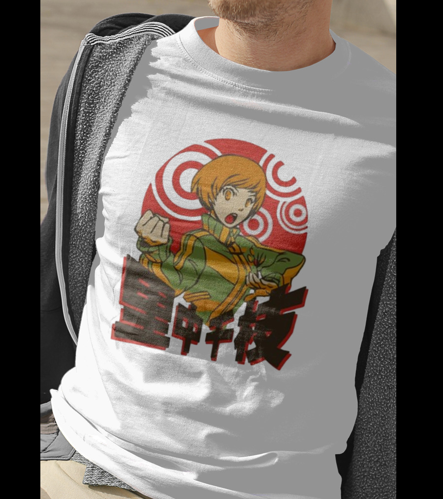 Persona 4 Dragon’s Fury Chie Satonaka Retro Red Circles T-Shirt