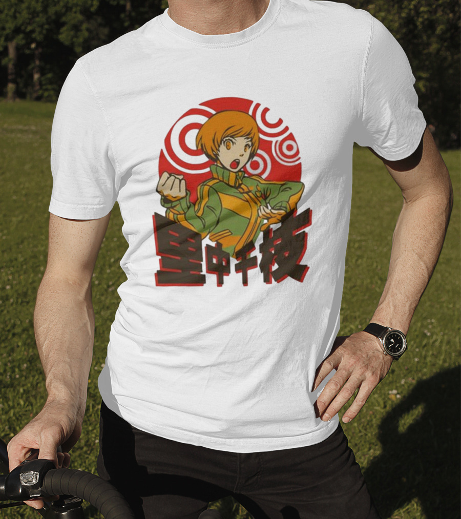 Persona 4 Dragon’s Fury Chie Satonaka Retro Red Circles T-Shirt