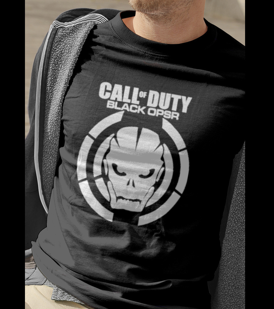 CALL OF DUTY BLACK OPSR Skull Emblem T-Shirt