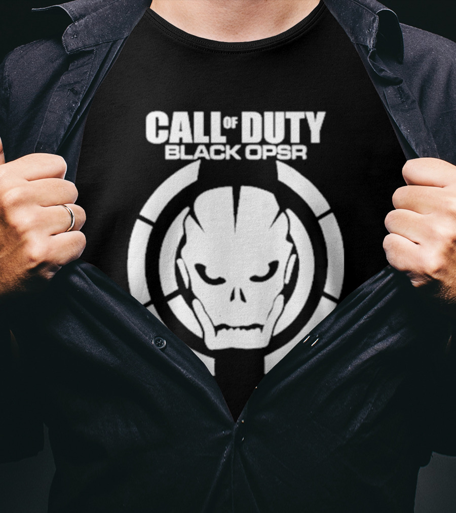 CALL OF DUTY BLACK OPSR Skull Emblem T-Shirt
