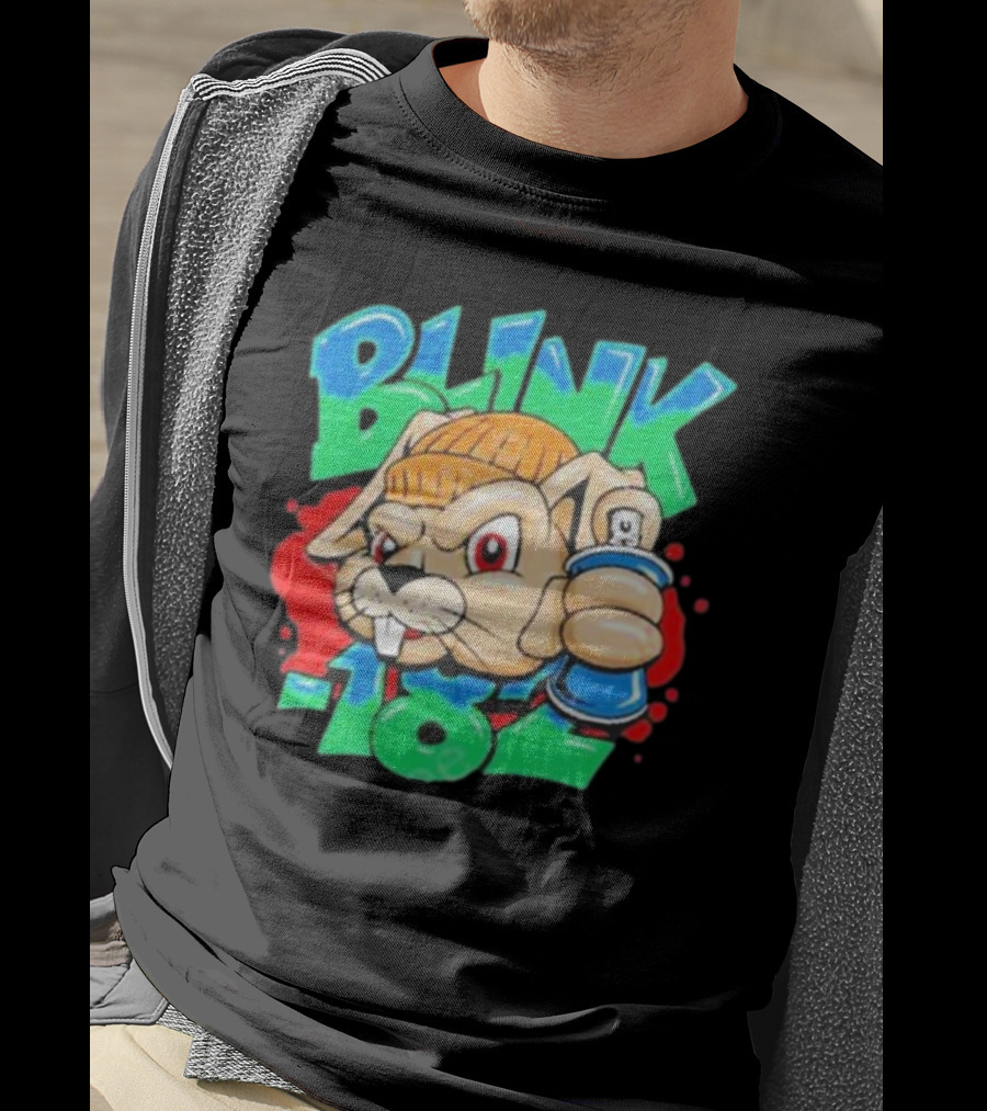 Blink-182 Senpapi Gabshiba Graffiti-Style Cartoon With Spray Can T-Shirt