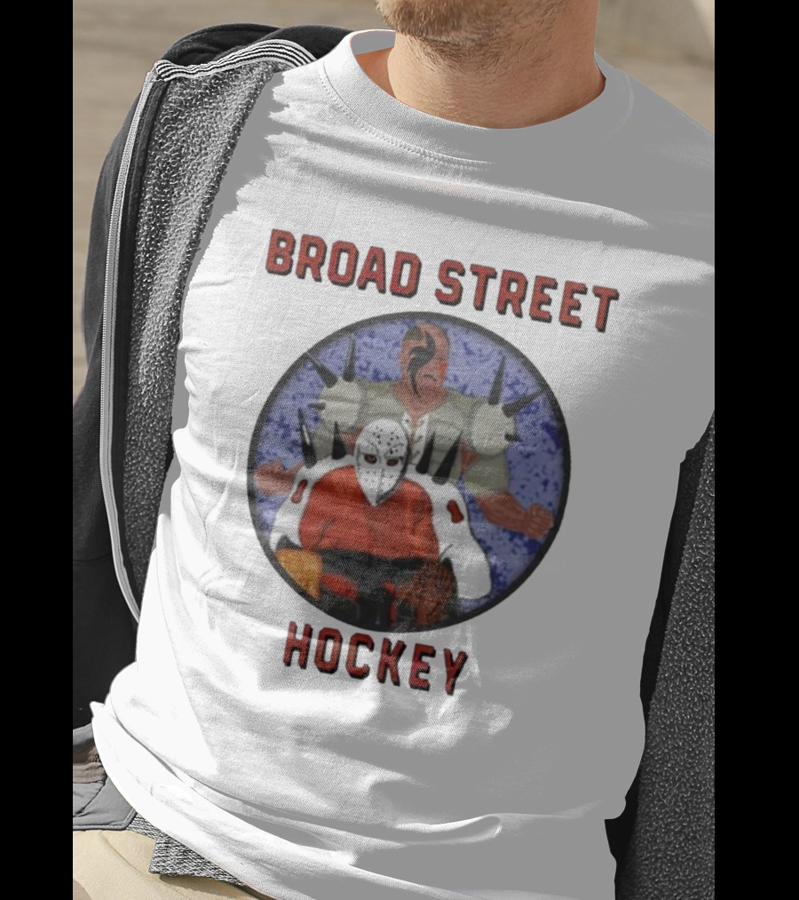 Broad Street Hockey Masked Player And Spiked Warrior T-Shirt