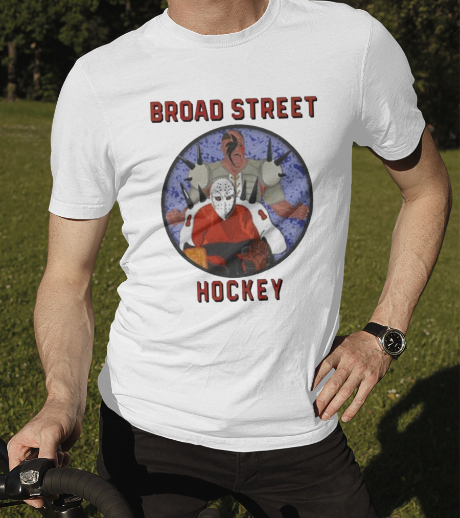 Broad Street Hockey Masked Player And Spiked Warrior T-Shirt