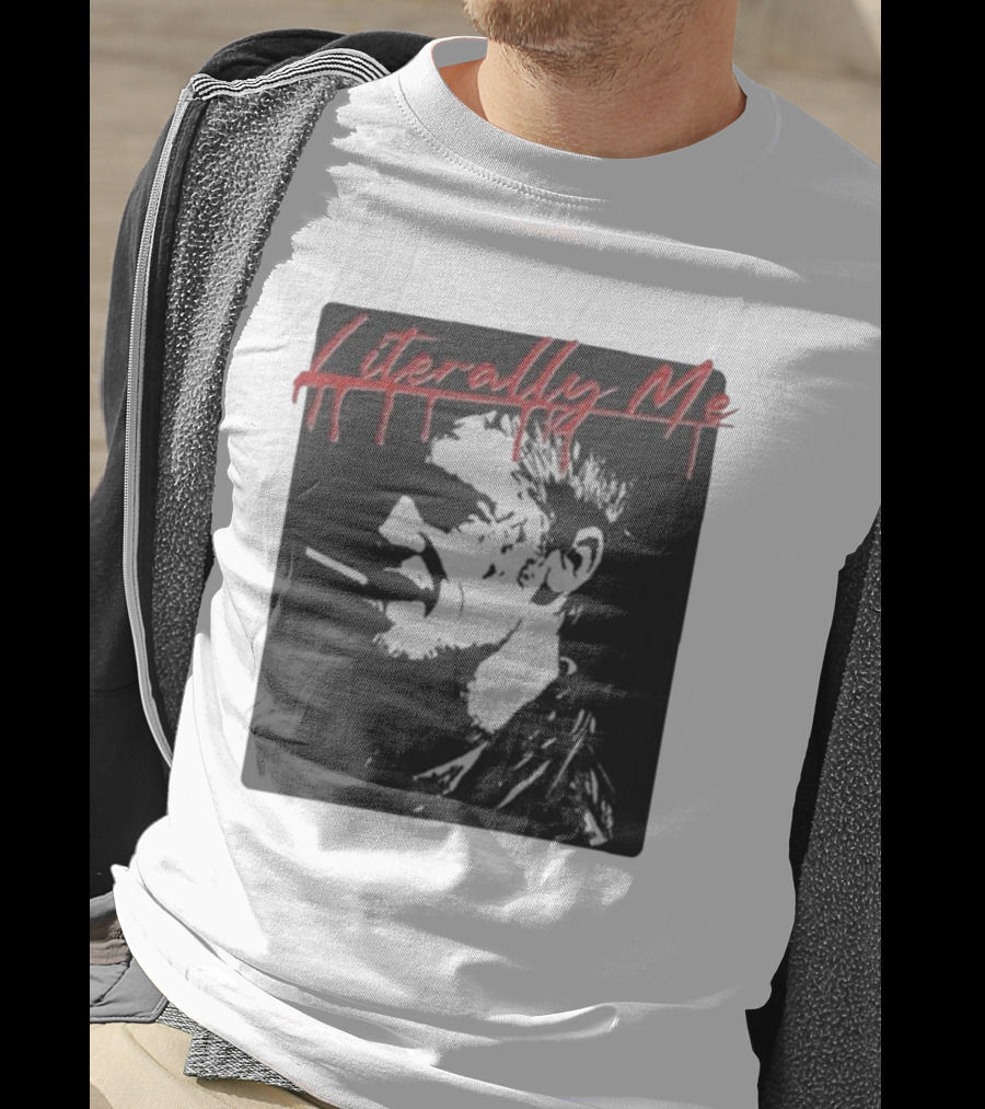 Literally Me Tyler Durden Smoking Silhouette Black And Red T-Shirt