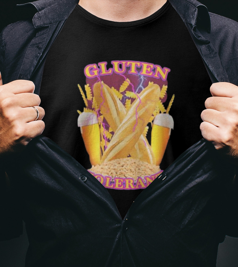 Gluten Tolerant Baguette Wheat Beer Lightning T-Shirt