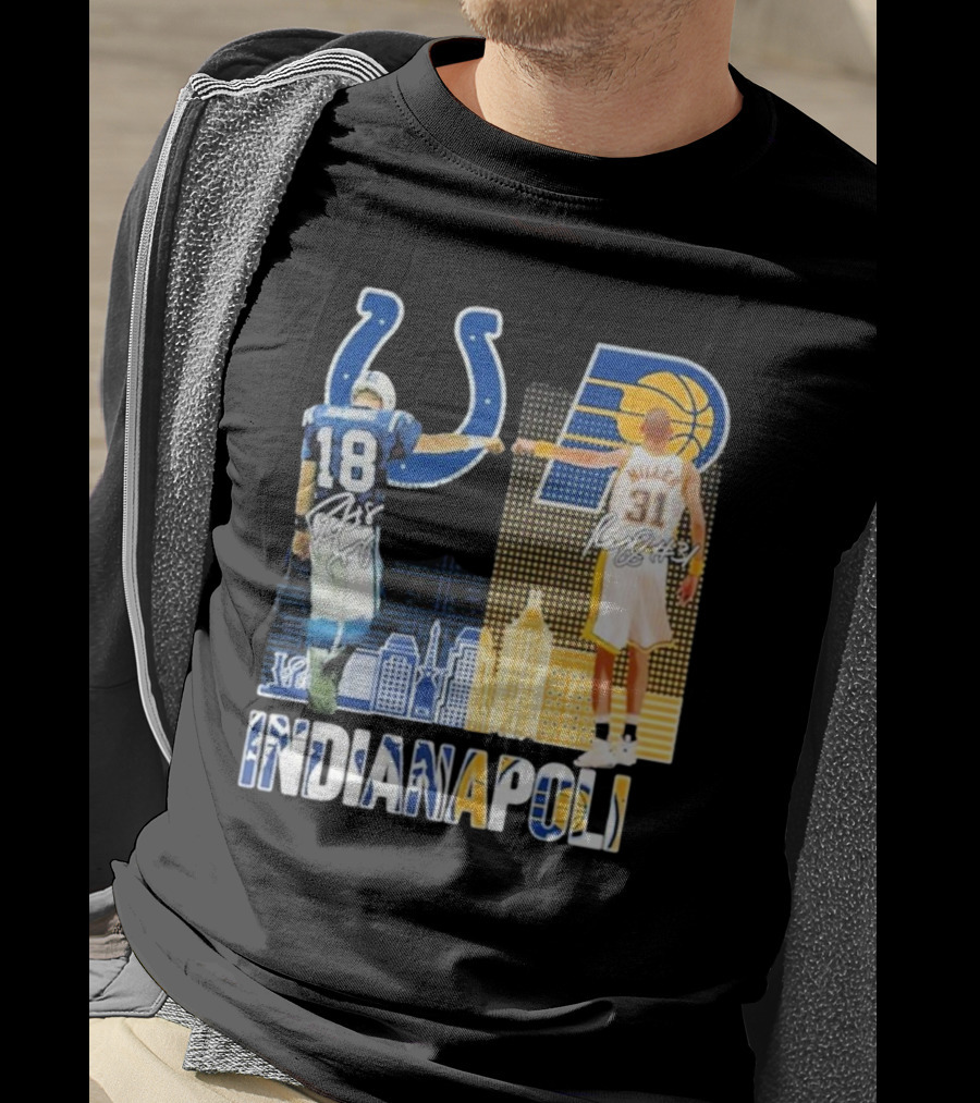 Indianapolis Colts Indiana Pacers Legends Fist Bump T-Shirt