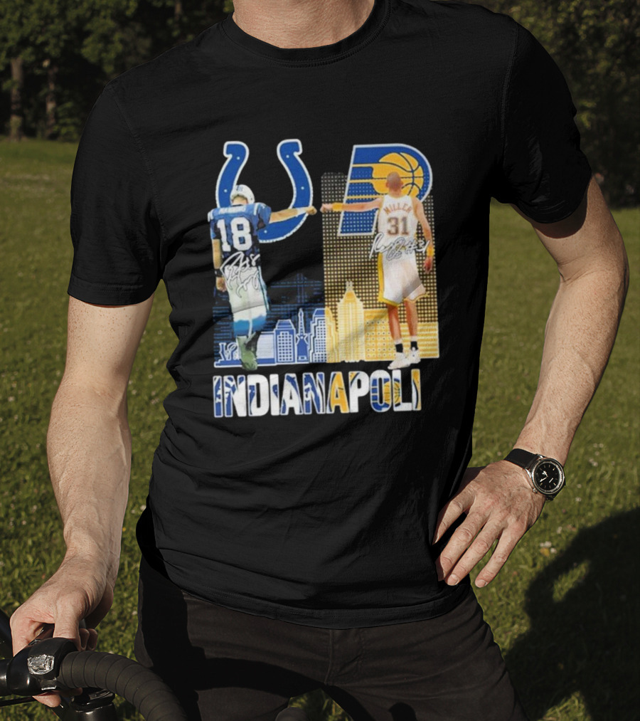 Indianapolis Colts Indiana Pacers Legends Fist Bump T-Shirt