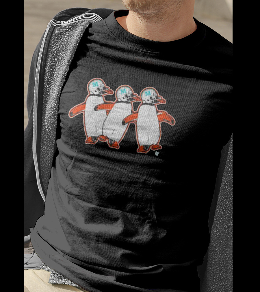 Miami Marlins Penguin Helmet Dance T-Shirt