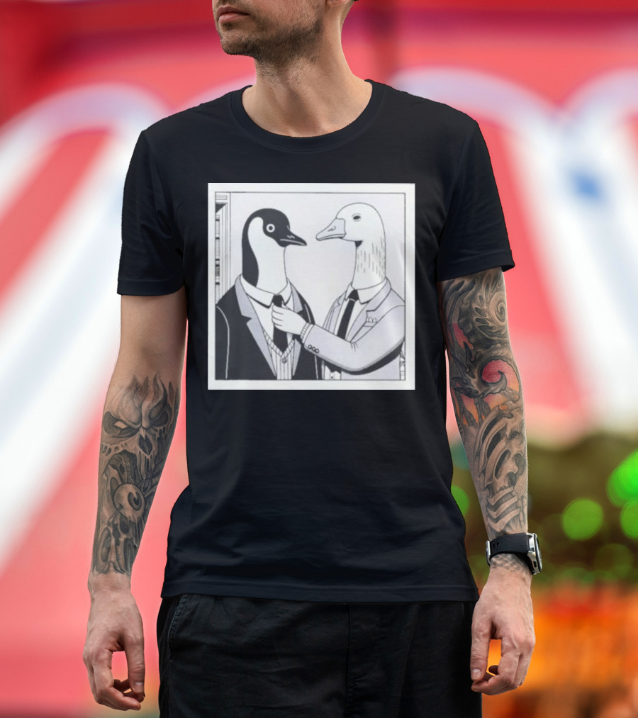 Gentlemen Duck and Penguin in Suits T-Shirt