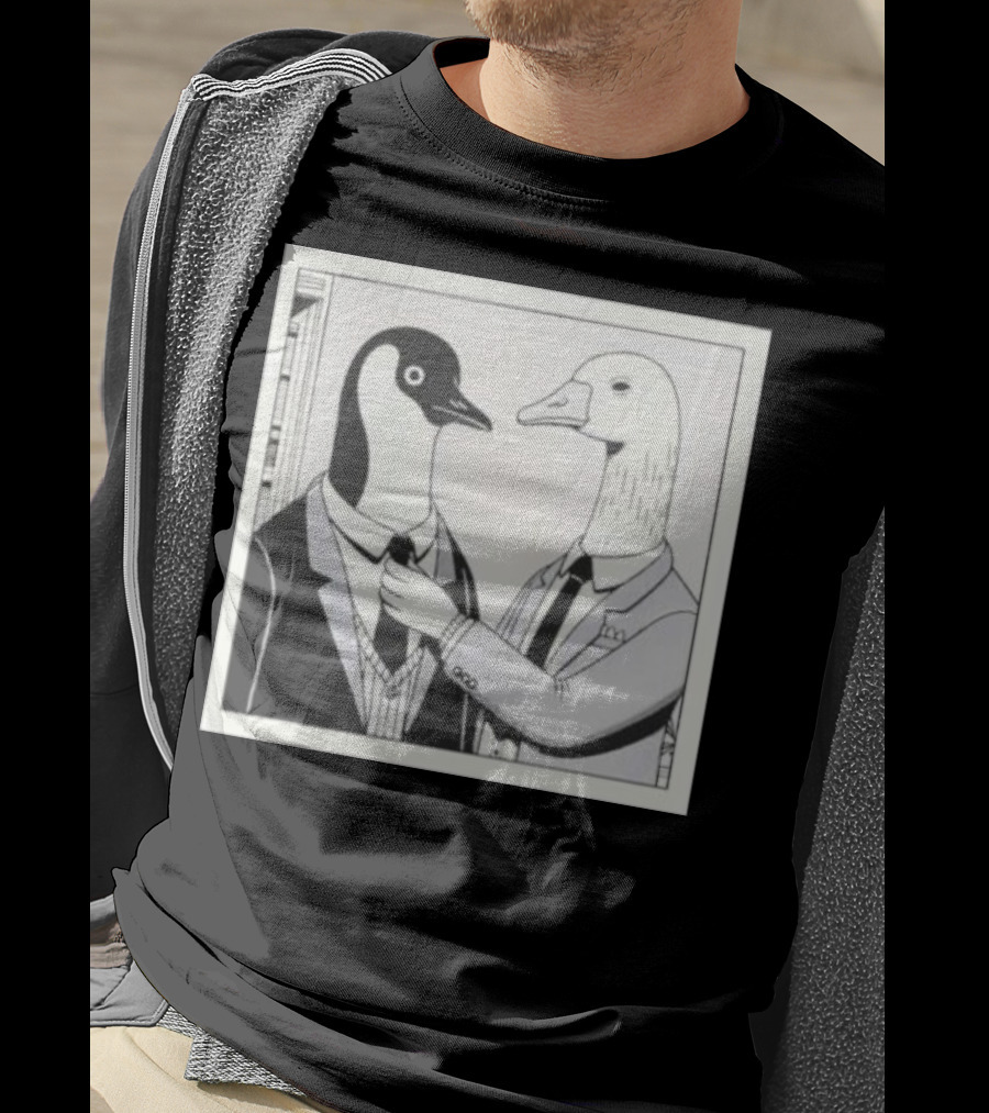 Gentlemen Duck And Penguin In Suits T-Shirt