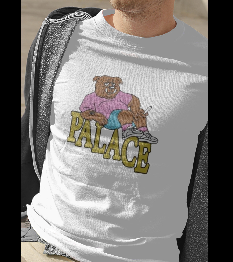 Palace Bulldog Relaxing With Cigarette Over T-Shirt