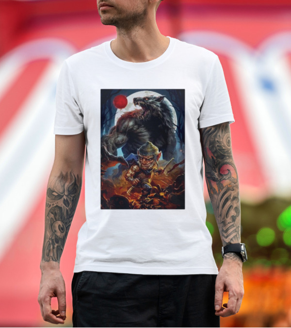 Premium T-Shirt: Richard Luong Chetney Pock O’pea Rta Werewolf and Goblin Under Red Moon T-Shirt Richard Luong Chetney Pock O’pea Rta Werewolf and Goblin Under Red Moon T-Shirt
