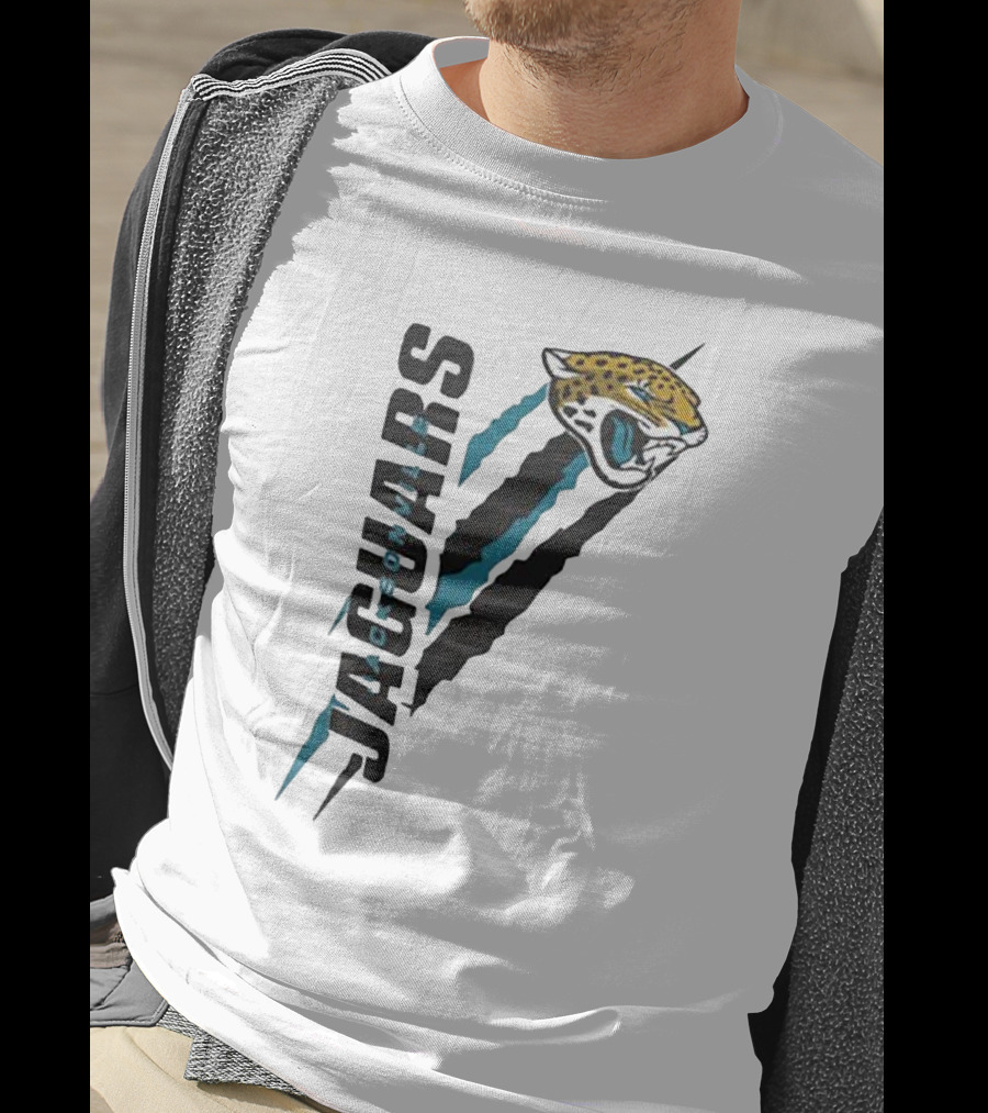 Jacksonville Jaguars Logo Scratch Claw Marks Starter Series T-Shirt