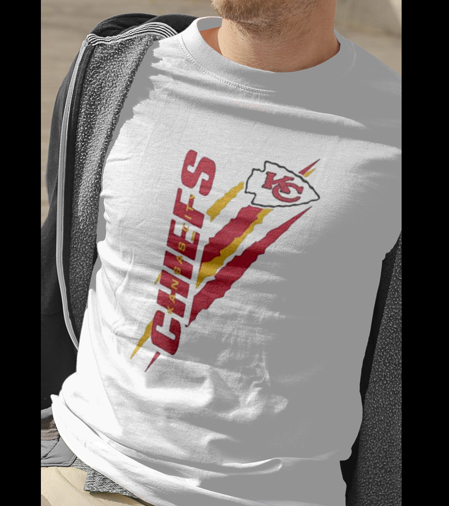 Kansas City Chiefs KC Red Yellow Scratch Design Starter T-Shirt
