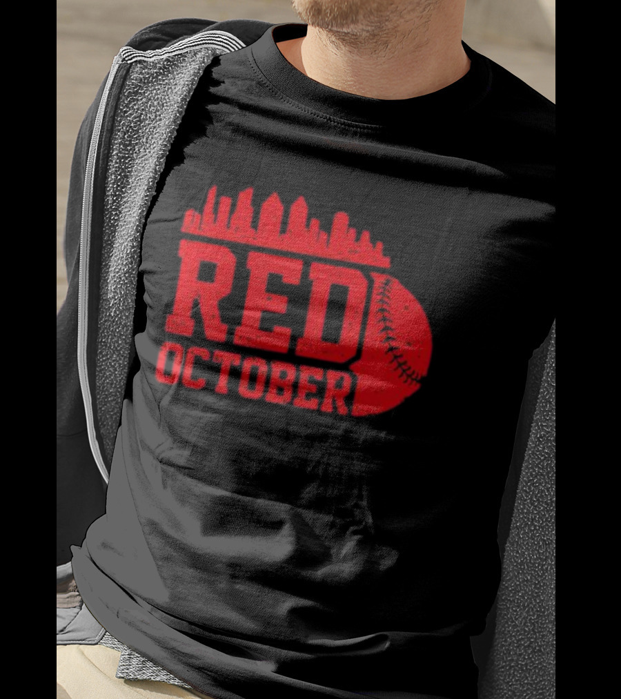 Philly Philadelphia Red October Baseball Skyline T-Shirt