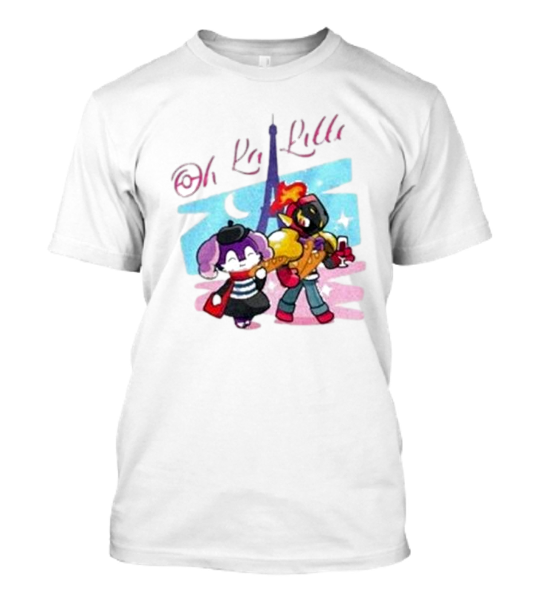 Lenvgc Oh La Lille Eiffel Tower Characters T-Shirt
