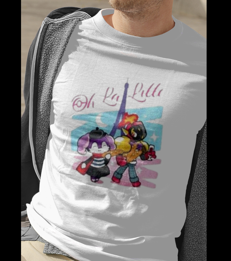 Lenvgc Oh La Lille Eiffel Tower Characters T-Shirt