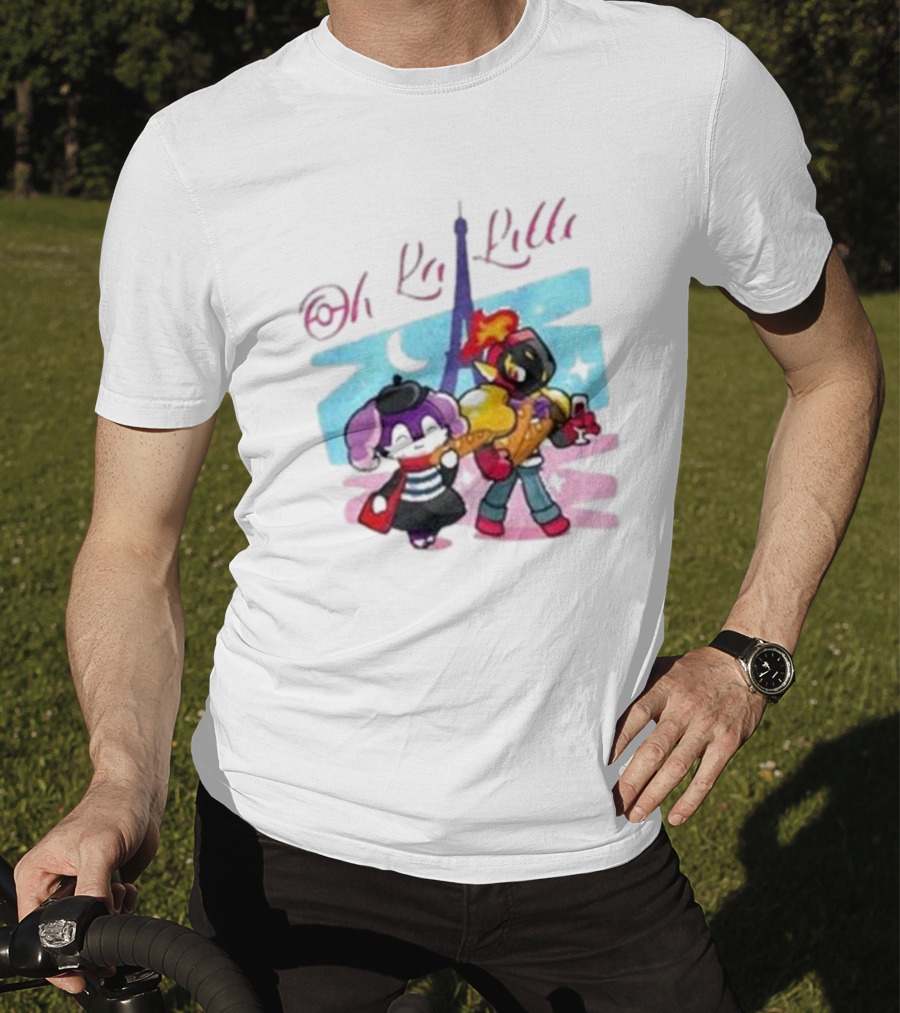 Lenvgc Oh La Lille Eiffel Tower Characters T-Shirt