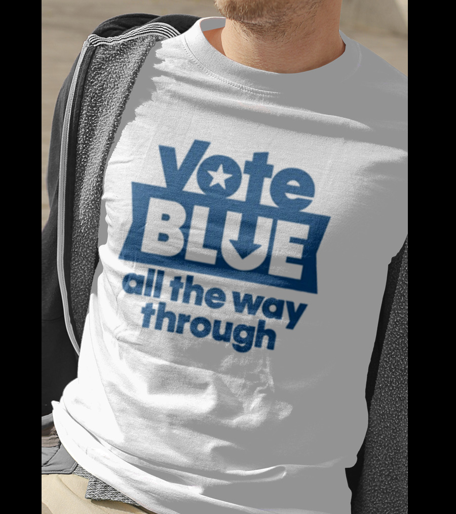 Vote Blue All The Way Through Star Arrow T-Shirt