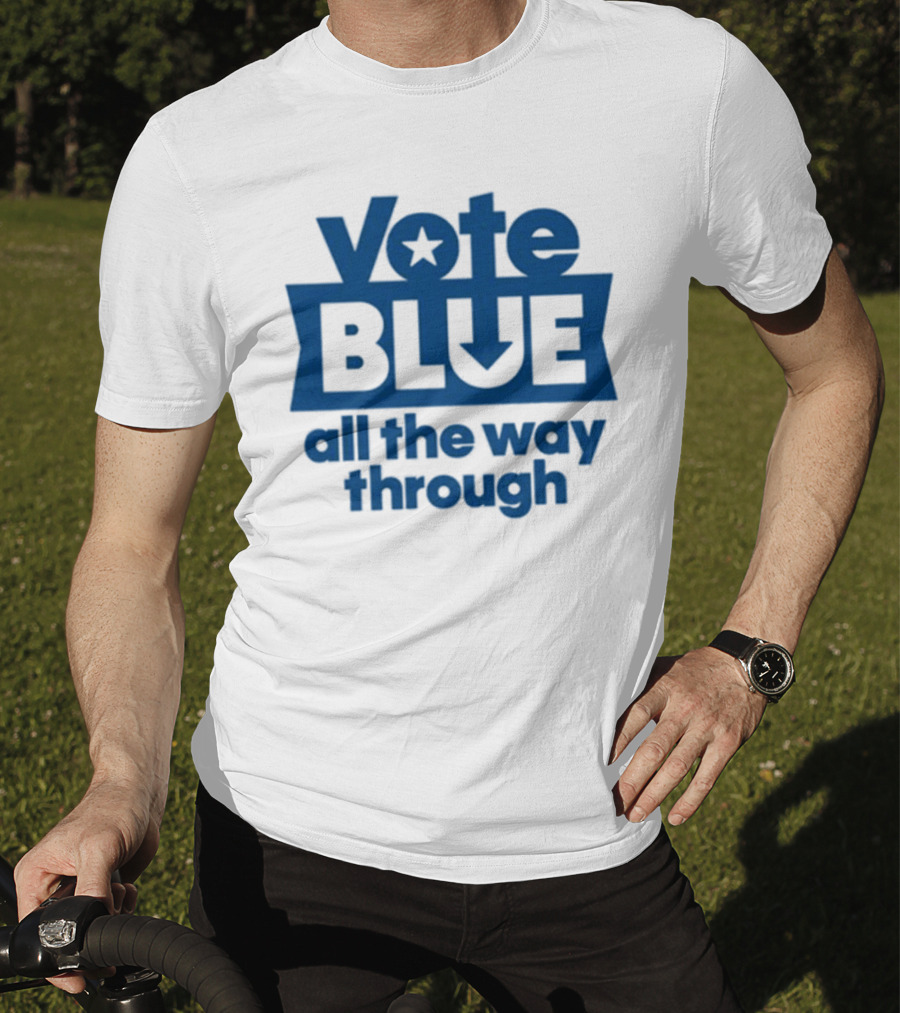Vote Blue All The Way Through Star Arrow T-Shirt