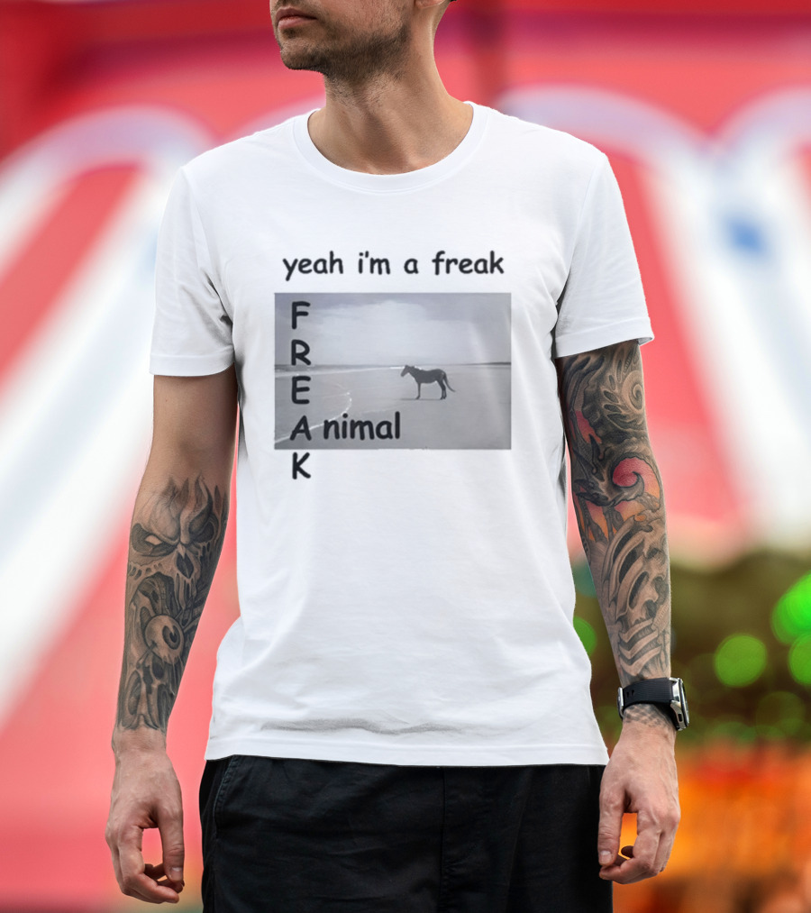 Yeah I'm A Freak Animal Zebra Standing Alone in Serengeti Sunset T-Shirt